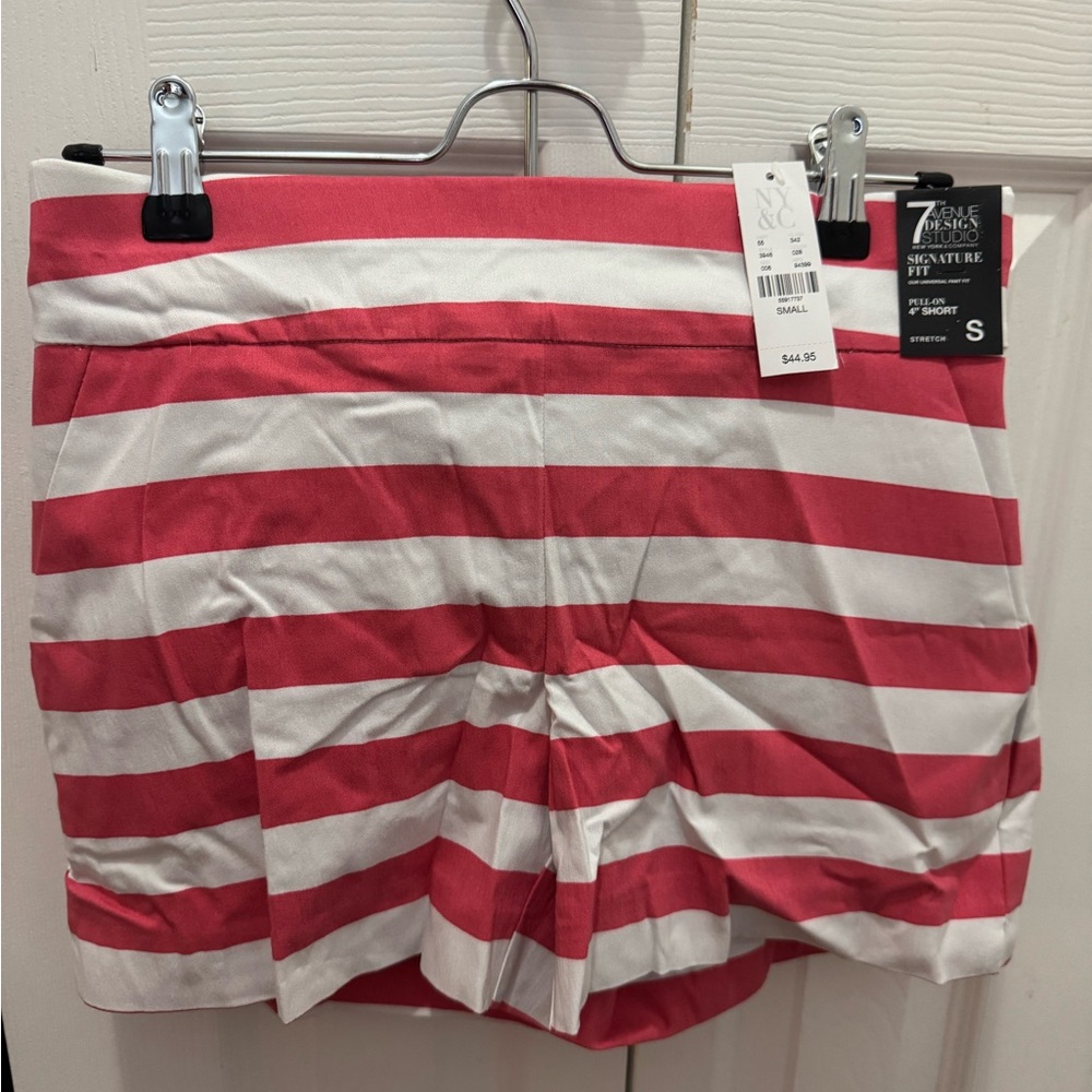 New York & Company Striped Red and White Skorts